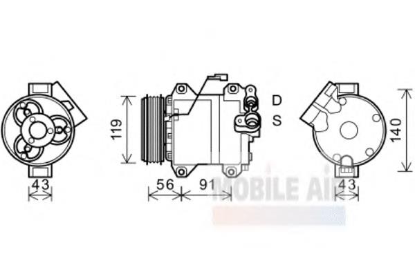 Компрессор кондиционера 5200K121 VAN Wezel