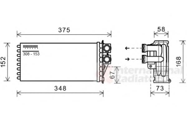 40006359 VAN Wezel radiador de forno (de aquecedor)