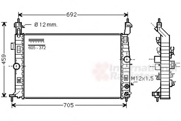 37002582 VAN Wezel radiador de esfriamento de motor