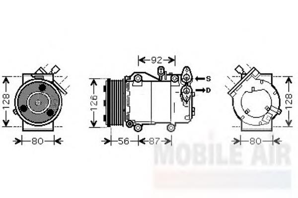 Компрессор кондиционера 1800K393 VAN Wezel