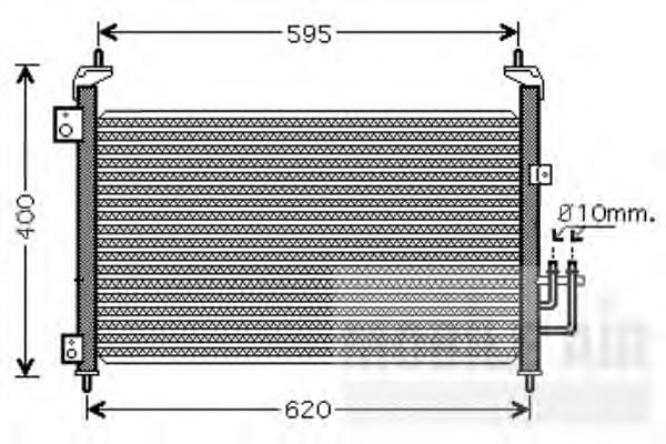 25005213 VAN Wezel radiador de aparelho de ar condicionado