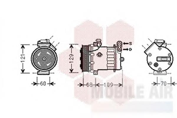 3700K475 VAN Wezel compressor de aparelho de ar condicionado