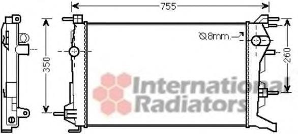 43002460 VAN Wezel radiador de esfriamento de motor