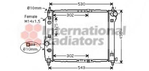 81002069 VAN Wezel radiador de esfriamento de motor