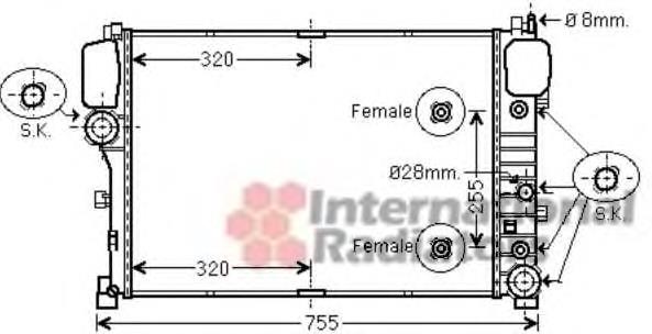 30002492 VAN Wezel radiador de esfriamento de motor