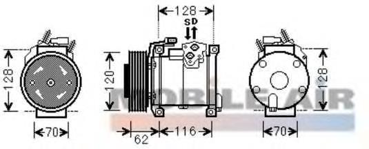 0700K109 VAN Wezel compressor de aparelho de ar condicionado