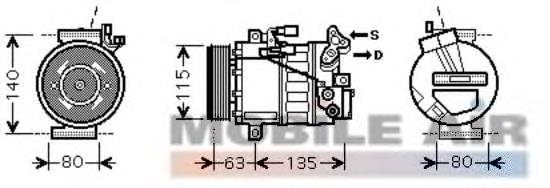 1300K336 VAN Wezel compressor de aparelho de ar condicionado