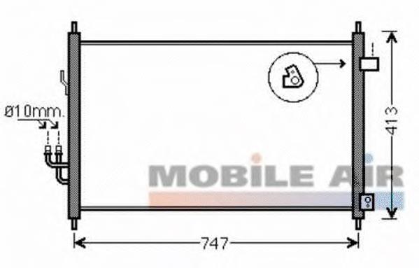 25005233 VAN Wezel radiador de aparelho de ar condicionado