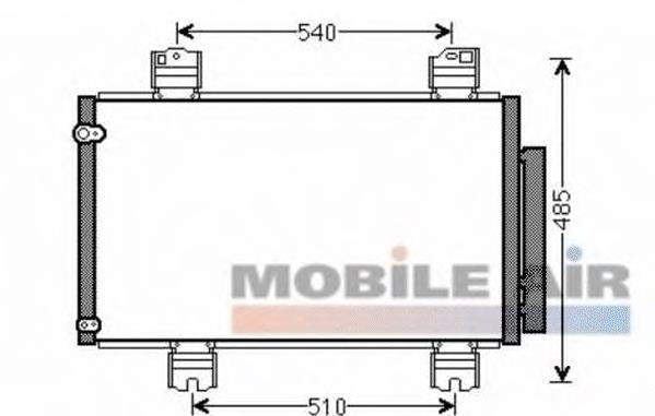 25005236 VAN Wezel radiador de aparelho de ar condicionado