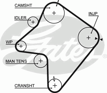 Correia do mecanismo de distribuição de gás para Mazda 626 (GV)