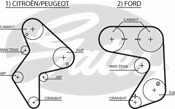 V68HF6268AA Ford correia do mecanismo de distribuição de gás