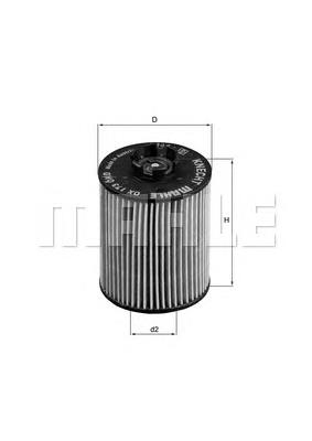 OX173D Knecht-Mahle filtro de óleo