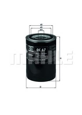 OC67 Knecht-Mahle filtro de óleo