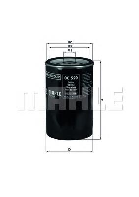 OC520 Knecht-Mahle filtro de óleo