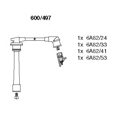 600497 Bremi fios de alta voltagem, kit