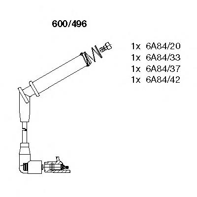 600496 Bremi fios de alta voltagem, kit