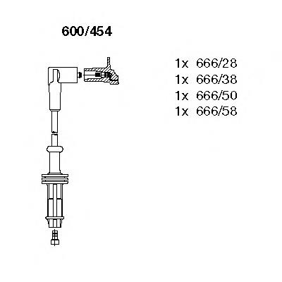 600454 Bremi fios de alta voltagem, kit