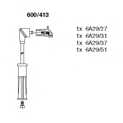 600413 Bremi fios de alta voltagem, kit