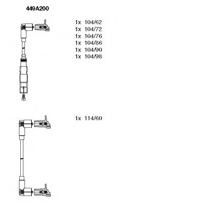 449A200 Bremi fios de alta voltagem, kit