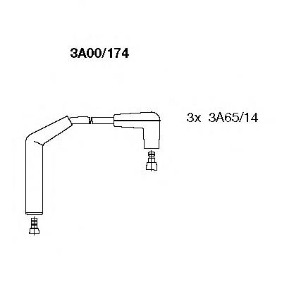 3A00174 Bremi fios de alta voltagem, kit