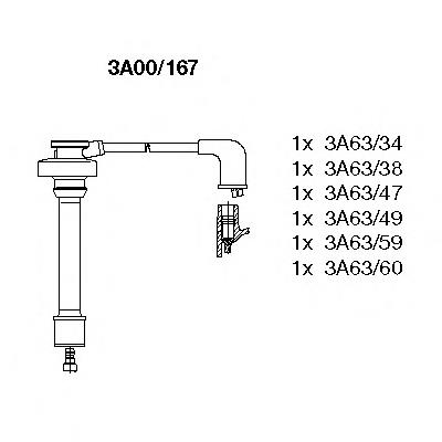 MD318860 Mitsubishi fios de alta voltagem, kit