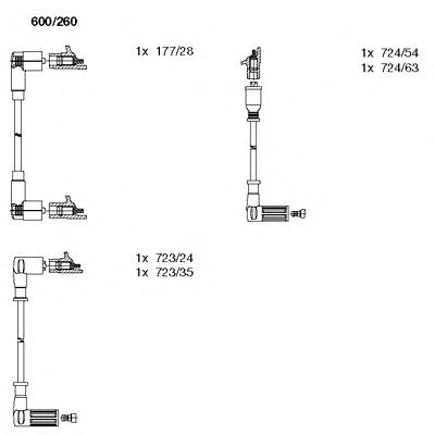 600260 Bremi fios de alta voltagem, kit