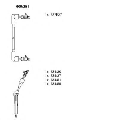 600-251 Bremi fios de alta voltagem, kit