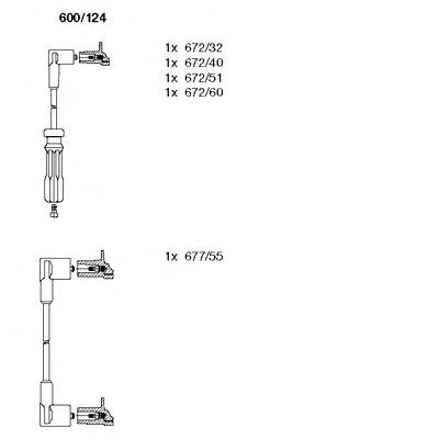 600124 Bremi fios de alta voltagem, kit