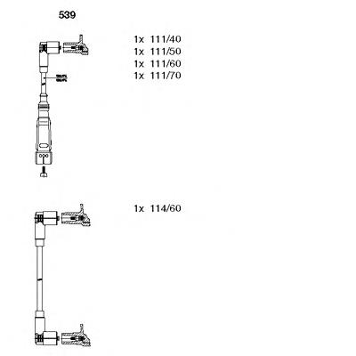 Fios de alta voltagem, kit 539 Bremi