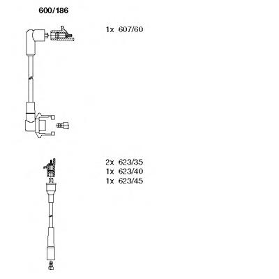 600186 Bremi fios de alta voltagem, kit