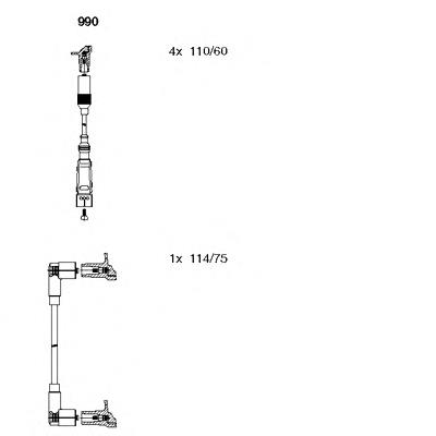 Fios de alta voltagem, kit 990 Bremi