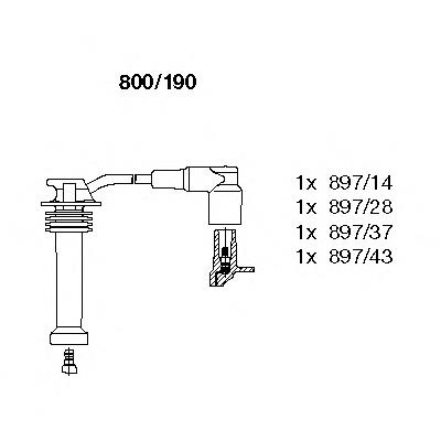 800190 Bremi fios de alta voltagem, kit