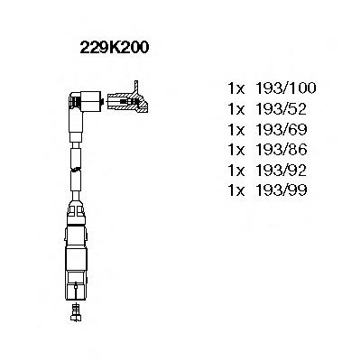 229K200 Bremi fios de alta voltagem, kit