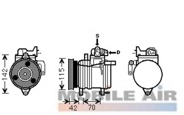 Компрессор кондиционера 8300K121 VAN Wezel