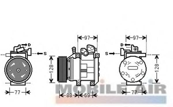 8300K117 VAN Wezel compressor de aparelho de ar condicionado