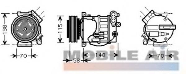 5900K144 VAN Wezel compressor de aparelho de ar condicionado