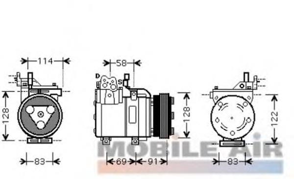 Compressor de aparelho de ar condicionado 8200K196 VAN Wezel