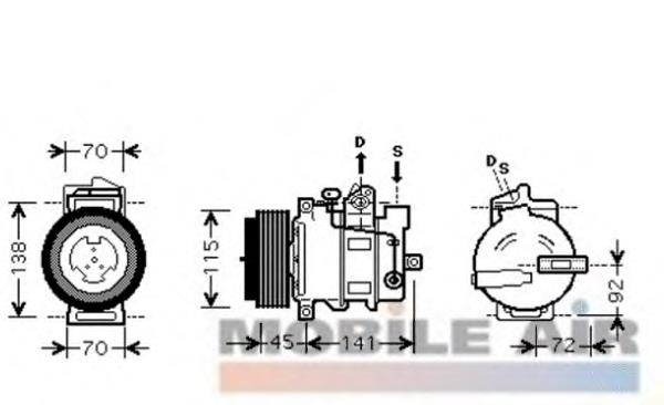 Compressor de aparelho de ar condicionado 3000K439 VAN Wezel