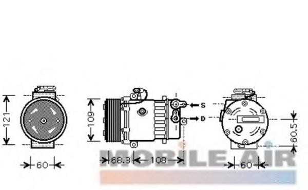 3700K464 VAN Wezel compressor de aparelho de ar condicionado