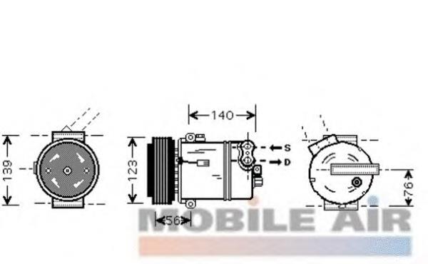 3700K463 VAN Wezel compressor de aparelho de ar condicionado