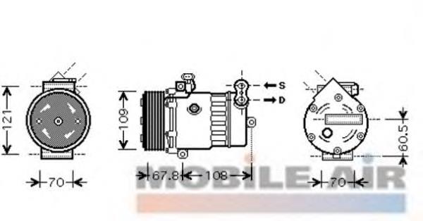 3700K477 VAN Wezel compressor de aparelho de ar condicionado