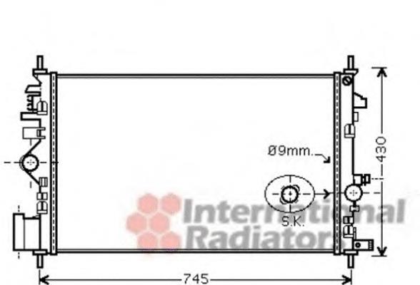 37002468 VAN Wezel radiador de esfriamento de motor