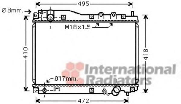 25002204 VAN Wezel radiador de esfriamento de motor