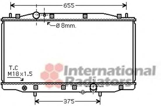 Radiador de esfriamento de motor 25002218 VAN Wezel