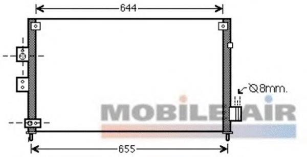 Radiador de aparelho de ar condicionado 25005227 VAN Wezel