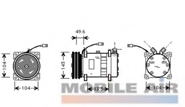 Compressor de aparelho de ar condicionado 1700K373 VAN Wezel