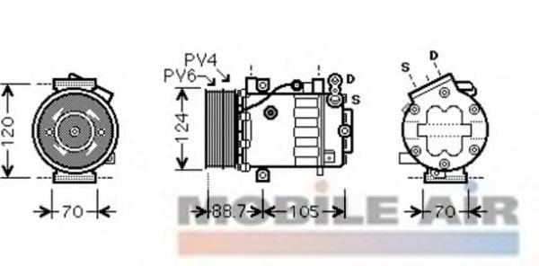 Compressor de aparelho de ar condicionado 1700K369 VAN Wezel