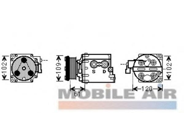 1800K436 VAN Wezel compressor de aparelho de ar condicionado