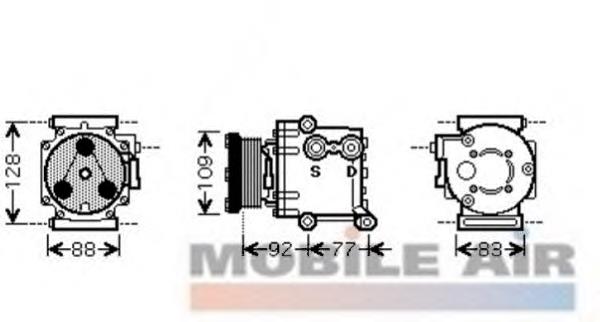 Компрессор кондиционера 1800K434 VAN Wezel