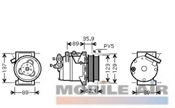 1800K433 VAN Wezel compressor de aparelho de ar condicionado